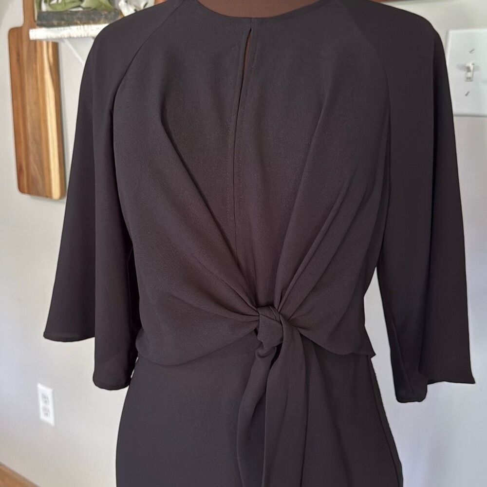 Topshop Nordstrom women’s keyhole tie front mini dress size 6 black party event - Picture 2 of 10